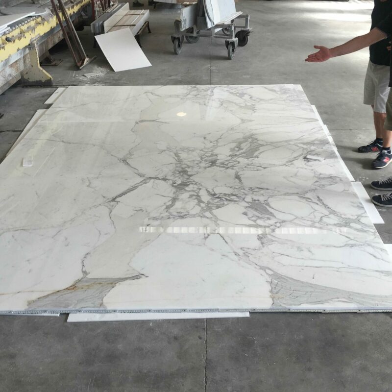 Process of book-matching marble