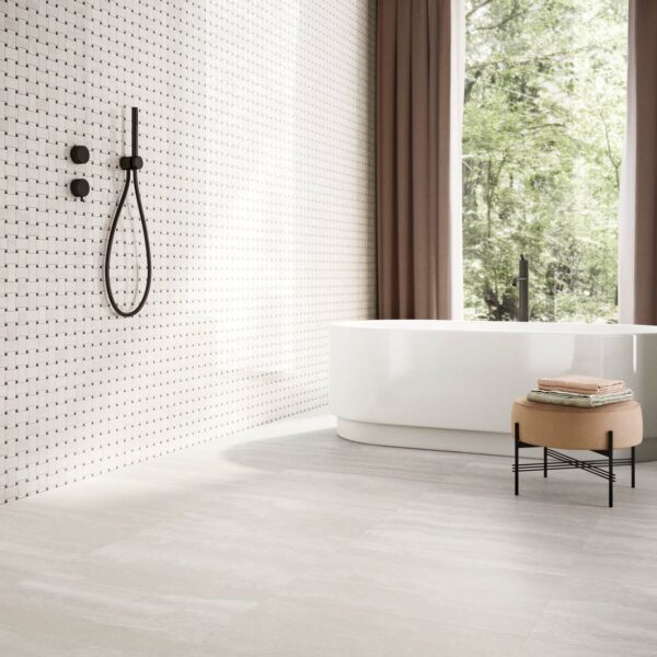 White Porcelain tiles for the bathroom