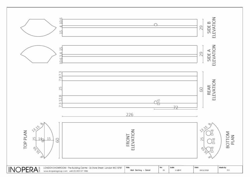 INOPERA technical section drawing V&A museum